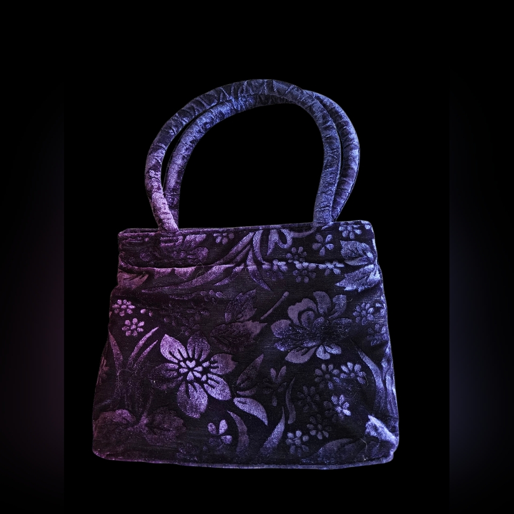 Elegant Floral Velvet Handbag (#0006)